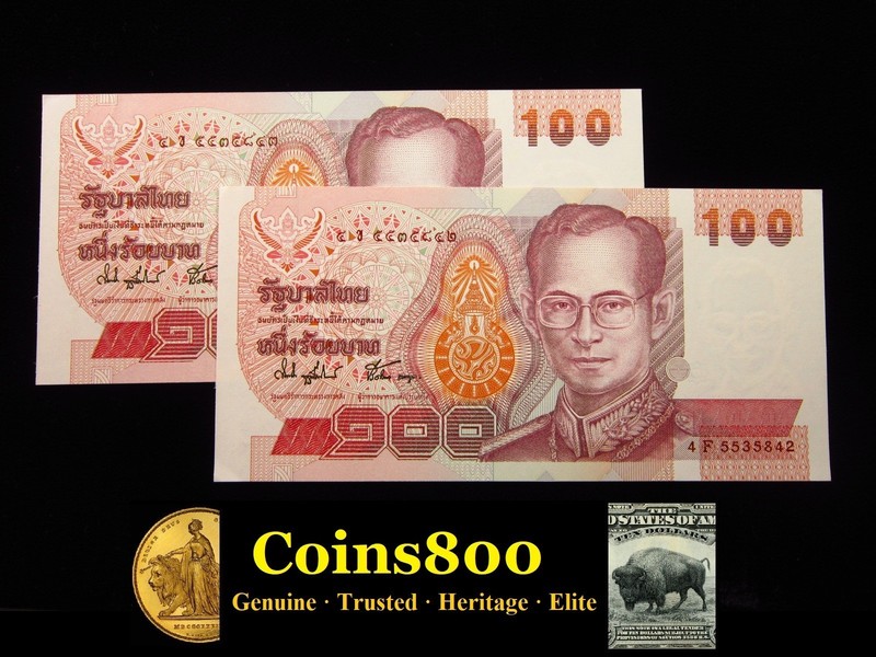 Thailand 100 Baht 1994-2003 UNC Sequential P97 Series 14 Rama IX ประเทศไทย 1g942