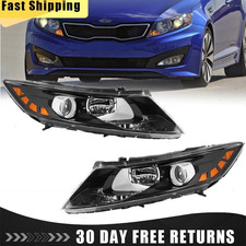Pair Halogen Headlights Assembly For 2011-2013 Kia Optima Black Factory Style