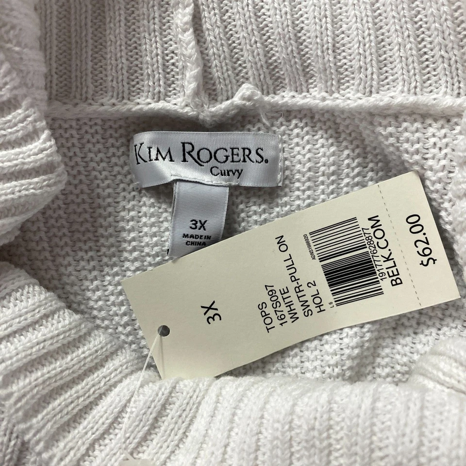 Nuevo Suéter Kim Rogers Capucha Cuello Cable Tejido Pescador Para Mujer Talla 3X Foto 3 de 4