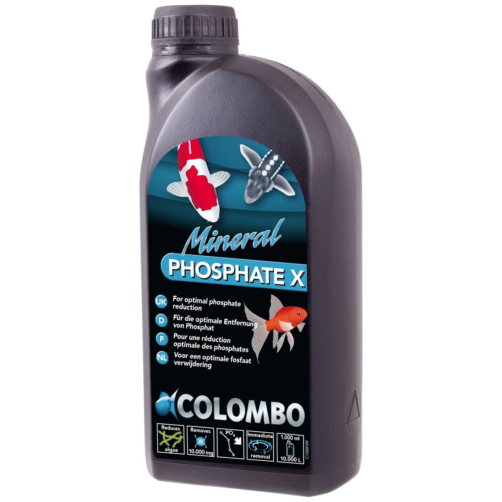 COLOMBO PHOSPHATE X ANTI ALGAE GARDEN POND TREATMENT BLANKETWEED REMOVAL 1 LITRE
