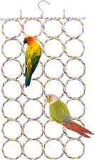 Wontee Bird Rope Climbing Ladder Parrot Hanging Swing Perch for Parakeets Cockat