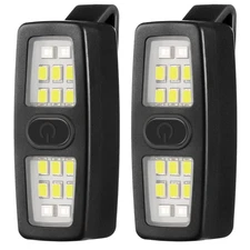 Lembopo Small Rechargeable EDC Flashlight 2 Pack, Clip on Running Lights Gift...