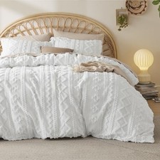 Boho Duvet Abstract Queen 90" x 90" 03 - White - Elegant No Comforter 
