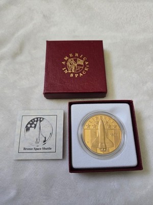 1988-P Bronze Space Shuttle Medallion - America in Space - U.S. Mint BU - 38mm