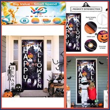 Halloween Door Cover 5.9 x 2.5 Feet Fabric Backdrop Hanging Decor Indoor