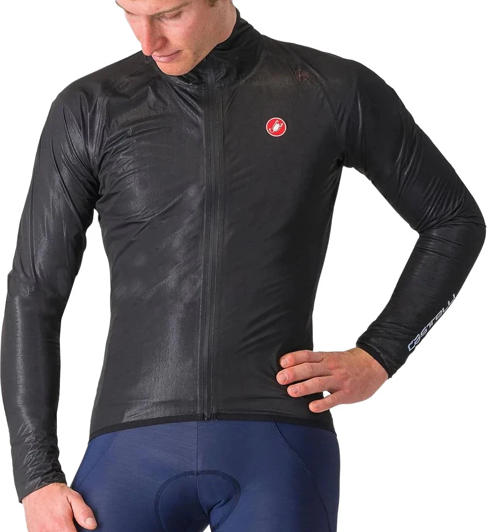 Castelli Squall Shell Mens Cycling Jacket Black Waterproof Reflective Bike Ride