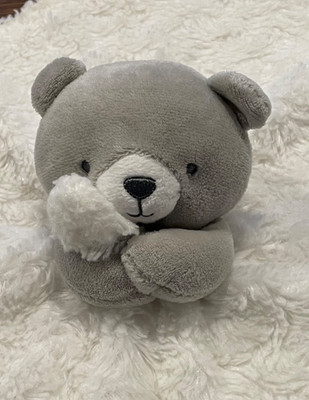 Carters White Swirls Clouds Gray Bear Plush Security Lovey 13''