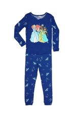 Disney Princess Toddler Girl's Long-Sleeved Character Navy Pajama Set, Size 5T