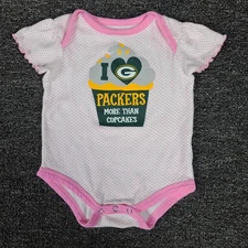 Green Bay Packers One Piece Baby Girls 6/9 Months NFL Football Team Bodysuit