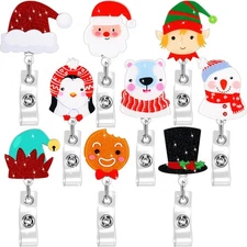 Yexiya 9 Christmas Bling Retractable Badge Reel Holder Nurse Doctor Office