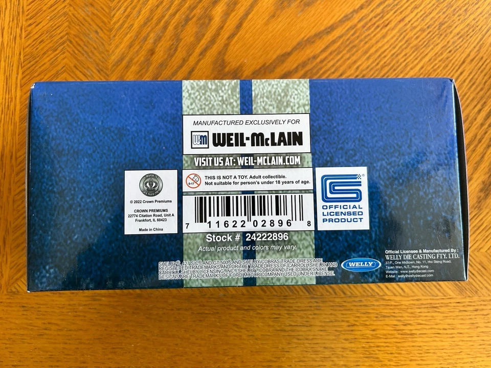 1:24 1965 Shelby Cobra 427 S/C Weil McLain Exclusive - BLUE - Image 2 of 3