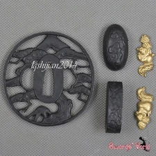 steel tsuba hand guard kashira fuchi brass menuki sword accessary maintenance
