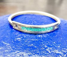 Southwestern style Turquoise  Silver .925 Children  s Cuff Bracelet