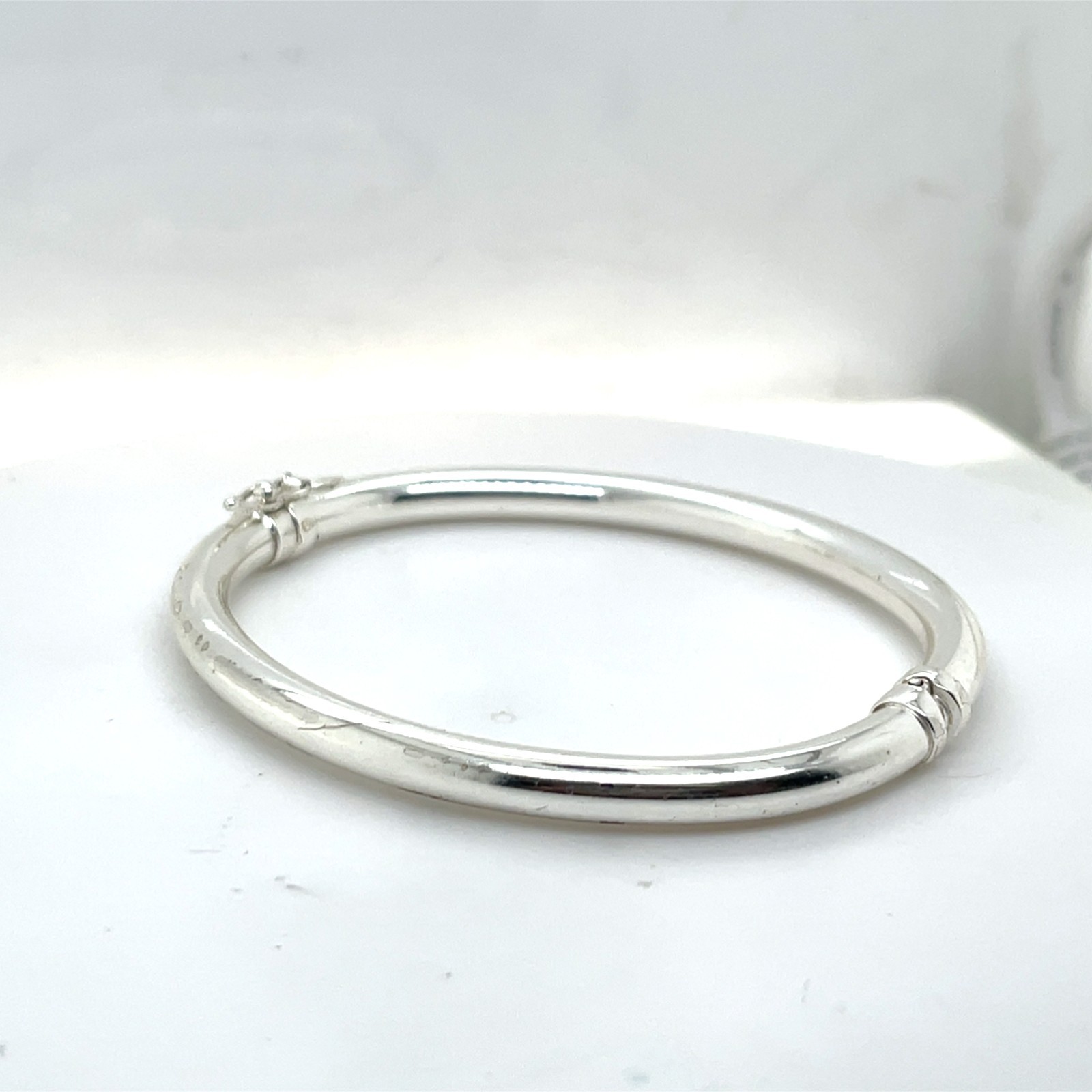 Silver Hinged Bangle - image 1