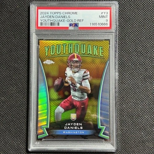 2024 Topps Chrome Jayden Daniels Youthquake Gold Refractor Rookie RC #/50 PSA 9