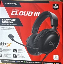 HyperX Cloud III Wired Over-Ear Headset 3.5mm/USB Detachable Boom Mic Black image