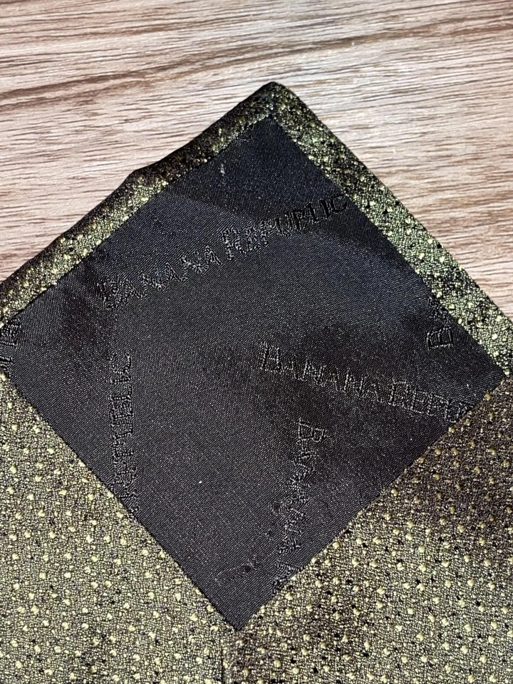 Corbata Banana Republic Para Hombre Talla Única Verde Oliva 100% Seda Micro Punto Hecha en Italia Foto 4 de 4