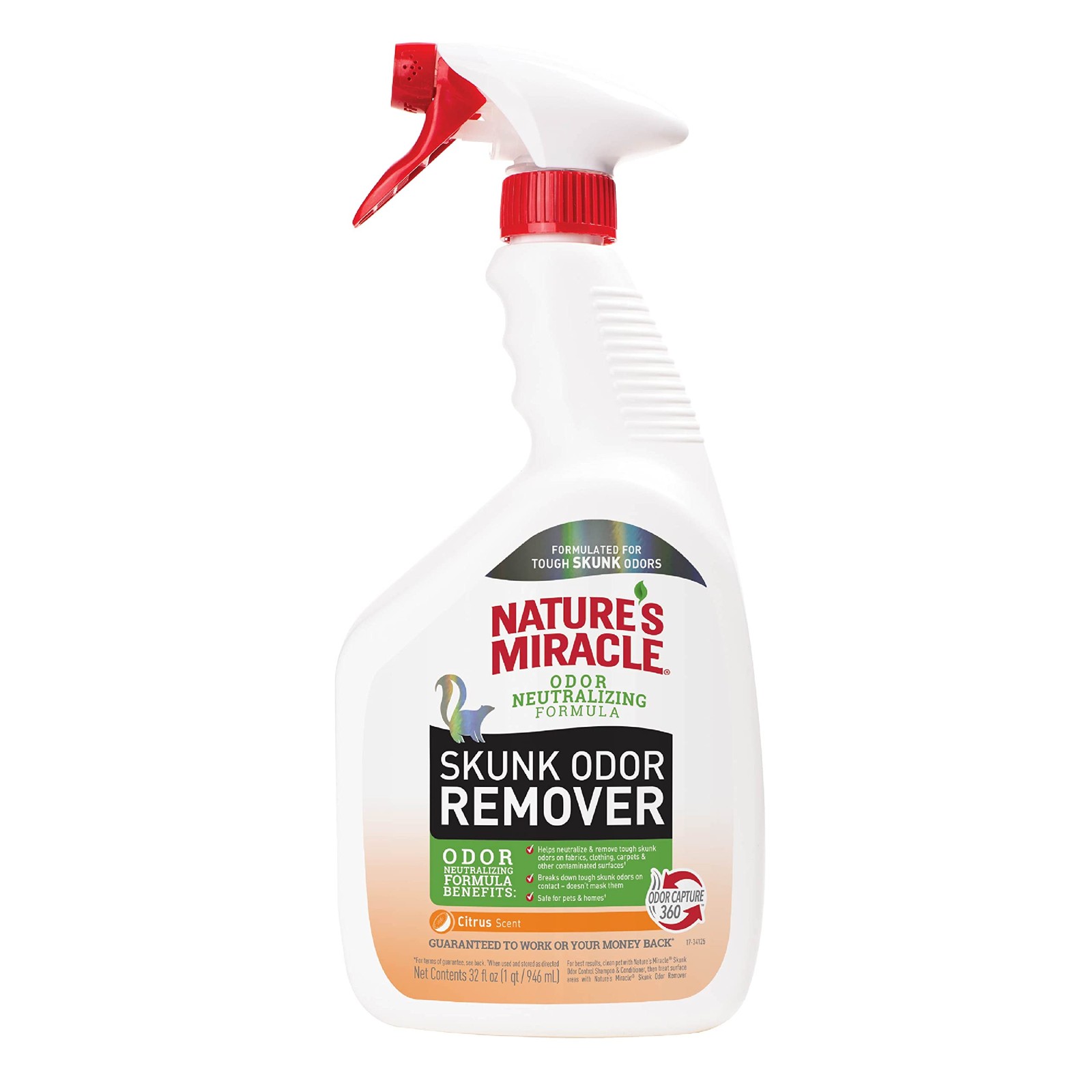 Nature&rsquo;s Miracle Skunk Odor Remover, 32 32 Ounce (Pack of 1), Multicolored 