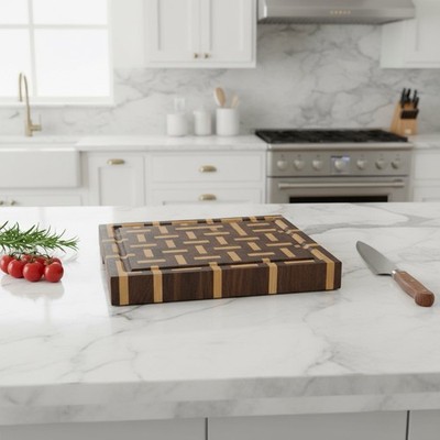 Handcrafted Walnut End Grain Cutting Board
