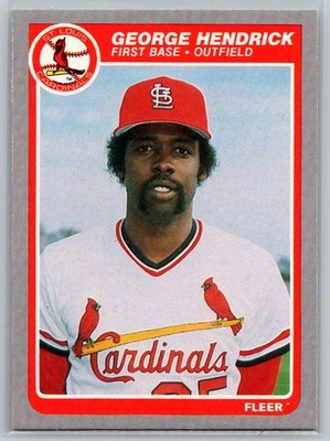 George Hendrick 1985 Fleer #225 St. Louis Cardinals
