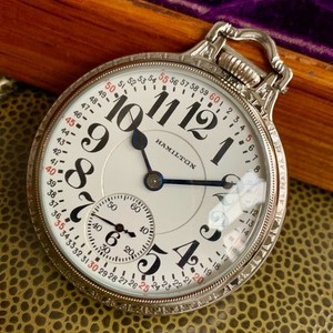 Montre De Poche Hamilton 992B – Modèle Chemin De Fer Années 1940, 21 Bijoux, Cadran Porcelaine