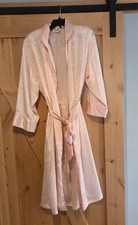 Vtg 80 s Victoria's Secret M/L Pink Jacquard Satin Long Belted Wrap Robe Tassle