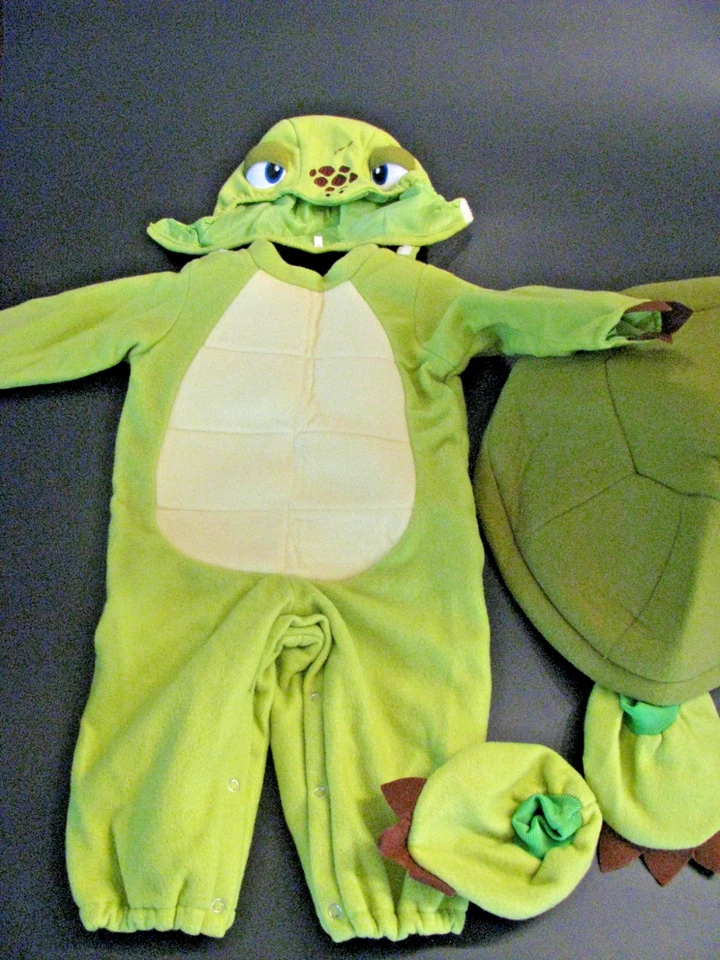 DISFRAZ DE HALLOWEEN PERSONAJE TORTUGA PEQUEÑA CAPARAZÓN VERDE BEBÉ BEBÉ EDADES 0 EN ADELANTE Foto 2 de 4