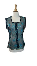 Royal Highness Equestrian Sequin Embroidered Full Zip Up Show Vest size Medium