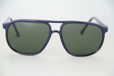 Vintage Vuarnet 017 Blue Metal Sunglasses PX3000 Mineral Gray Lens