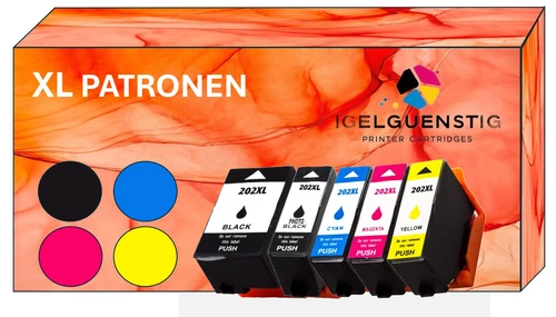 5x Druckerpatronen passt für Epson Expression Premium XP-6000 XP-6005 E-202 XL