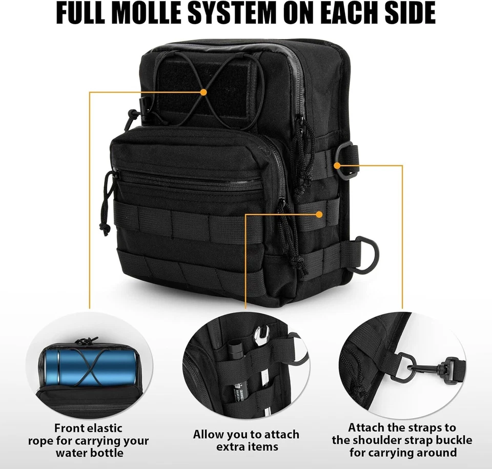 Black Motorcycle Handlebar Bag Fork Bag Tool Bag For Motorbike Dirt Bike Bicycle - Image 4 of 4