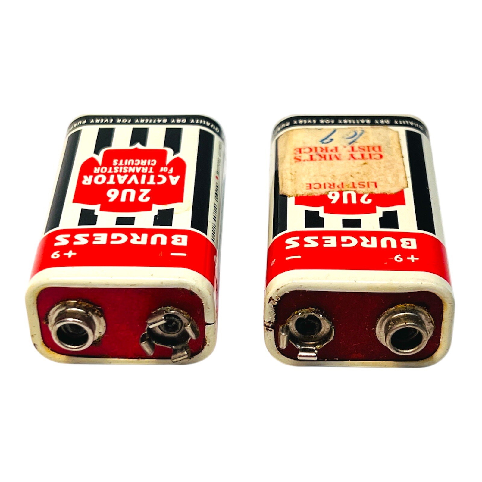 Vintage Burgess 2U6 Activator 9V Transistor Battery Set of 2 - Display ...