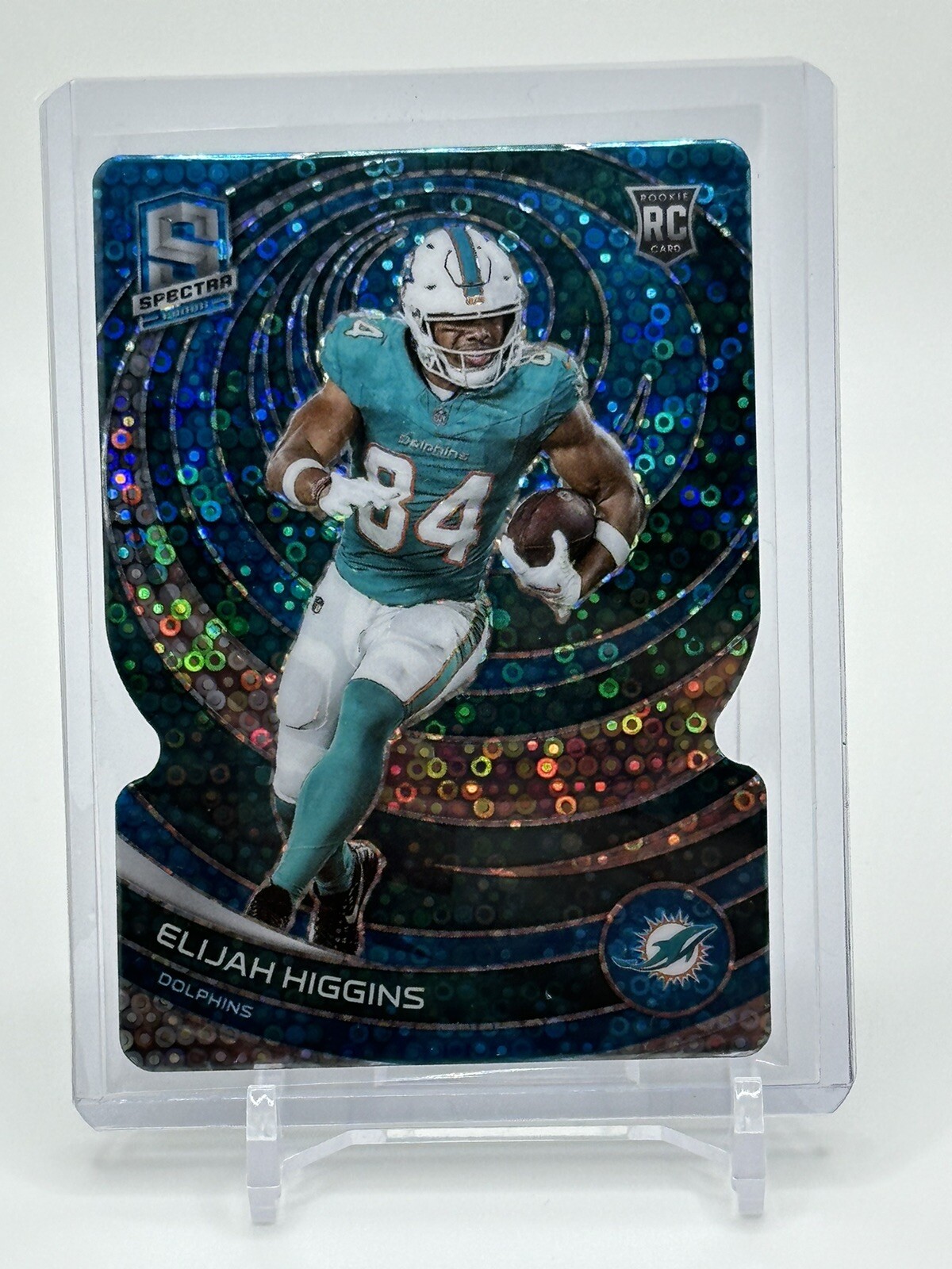 Elijah Higgins Panini Spectra #196 Neon Blue Die-Cut