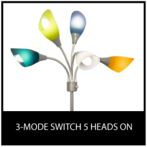 light accents medusa grey floor lamp with white acrylic shades