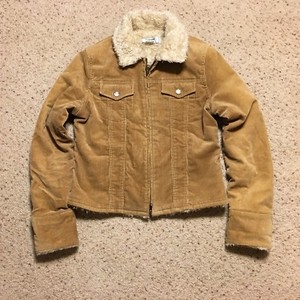 cord jacket with fur