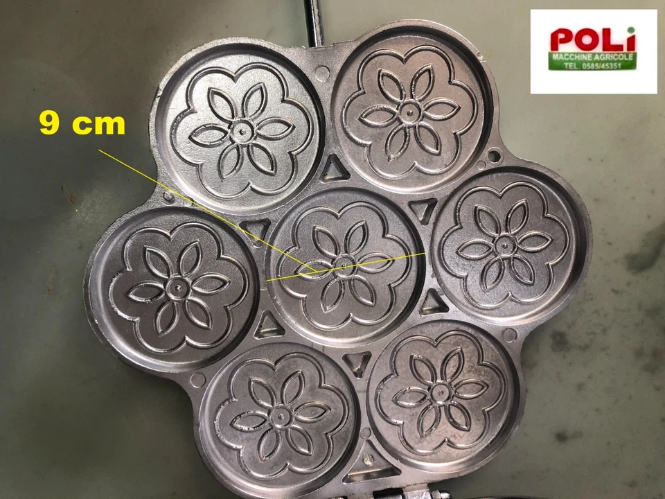 TIGELLIERA STAMPO TIGELLE MADE IN ITALY IN ALLUMINIO 7 POSTI IL TOP - Immagine 2 di 3