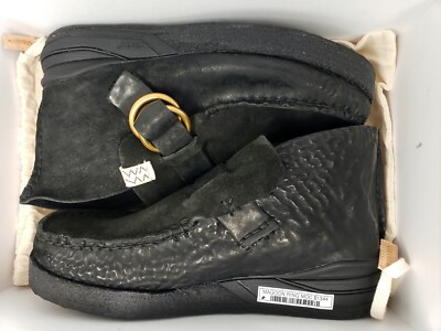 VISVIM Magoon Ring Moc Folk Men\'s Horse Leathe & Suede Ankle Boots Black Size 10 visvim  main image 3