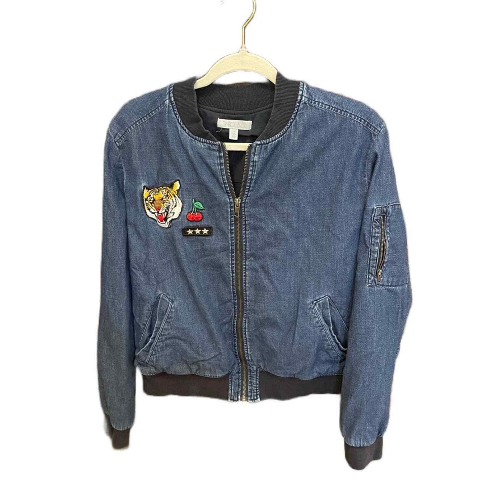 Abound Jean Jacket Womens Size Medium Patch Detail - image 1