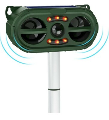 Solar Ultrasonic in Repellent Defender Rat Squirrel Raccoon Skunk Deer Waterproo