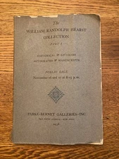 1938 Wm. Randolph Hearst Auction Catalog-Historical & Literary Manuscripts