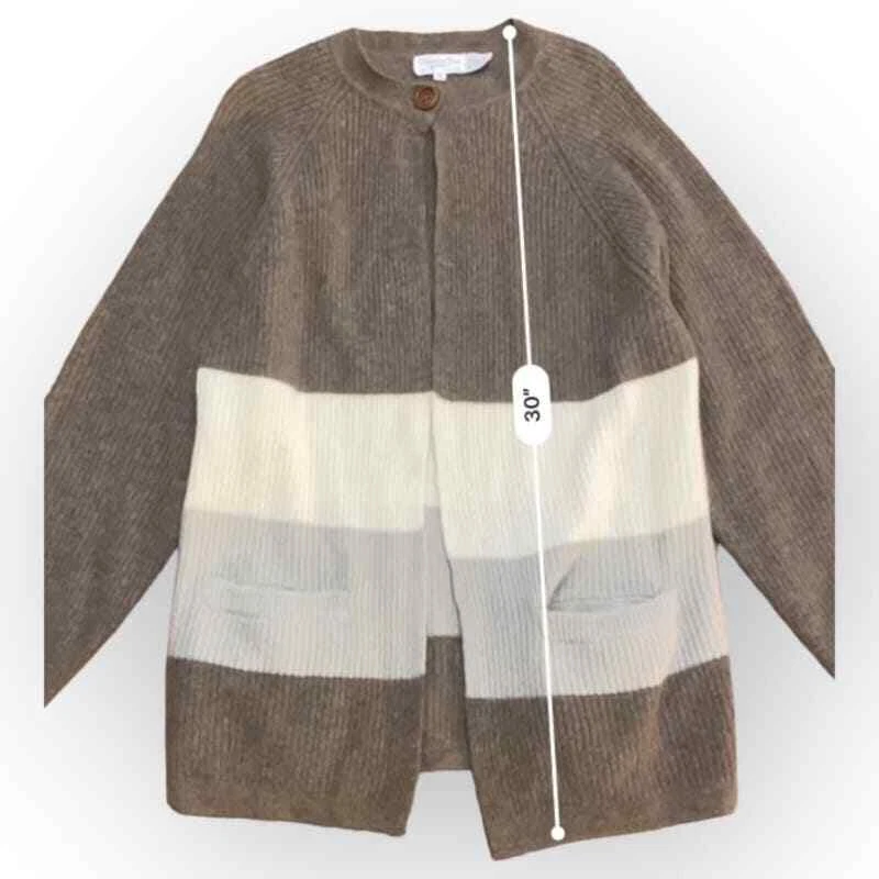 Suéter largo Christian Dior marrón gris a rayas talla S Foto 3 de 4