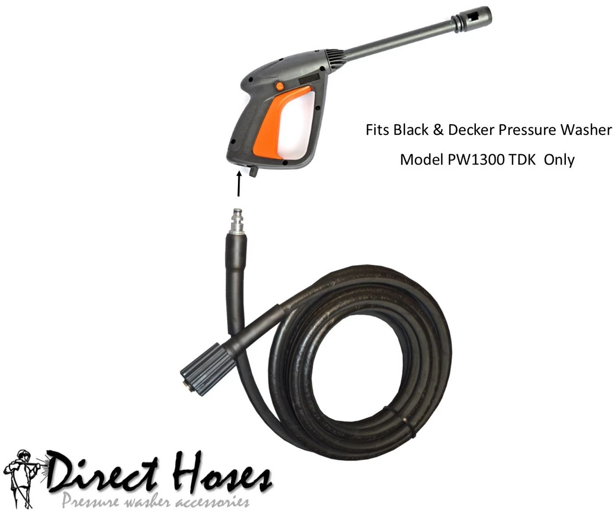 Black Decker PW1300 TDK Pressure Washer Replacement Hose 5 10 15