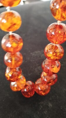 Long Collier En Ambre Baltique - 73 Cm, 87 Grammes - Occasion - Bijou Pierre Naturelle