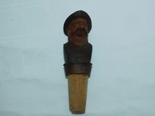 Holz Zierkorken Figur " Mann mit Hut" , Flaschenverschluss Herste. Anri