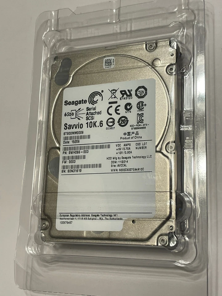 Seagate Savvio 10K.6 900GB 10K 3.5" SAS Hard Drive HD ST900MM0006 Server Storage - Image 2 of 2