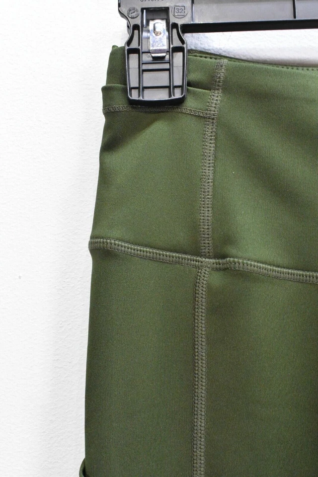 Leggings informales Yelete Active para mujer oliva cintura elástica parche elástico bolsillo S Foto 4 de 4