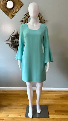 Karl Lagerfeld - Aqua Midi Dress w/ Bell Sleeves | eBay