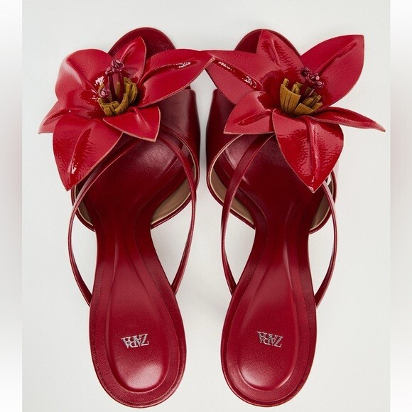 ZARA FLORAL HEELED SANDALS | eBay