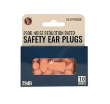 10 Pair Foam 29dB Orange Safety Ear Plugs Sleep Earplugs Work Hearing Protection