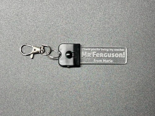 Custom Personalised Keyring-LED Light-7 Colours-Keychain-Teacher-Student-School - Afbeelding 9 van 16